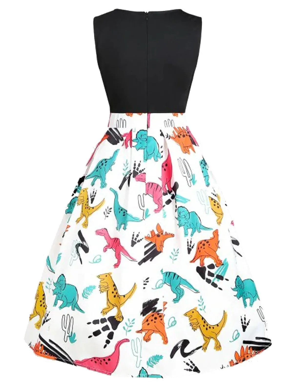 1950s Dinosaur Flare Dress