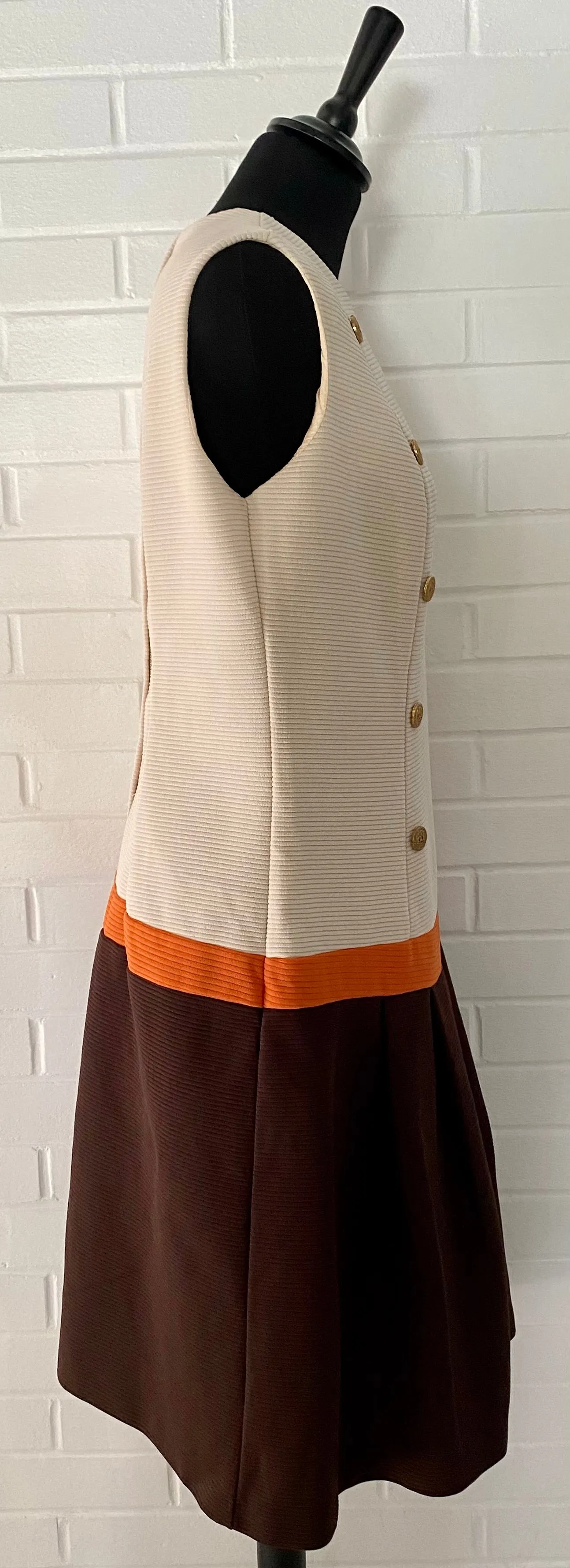 1960s Color Block Sleeveless Dress