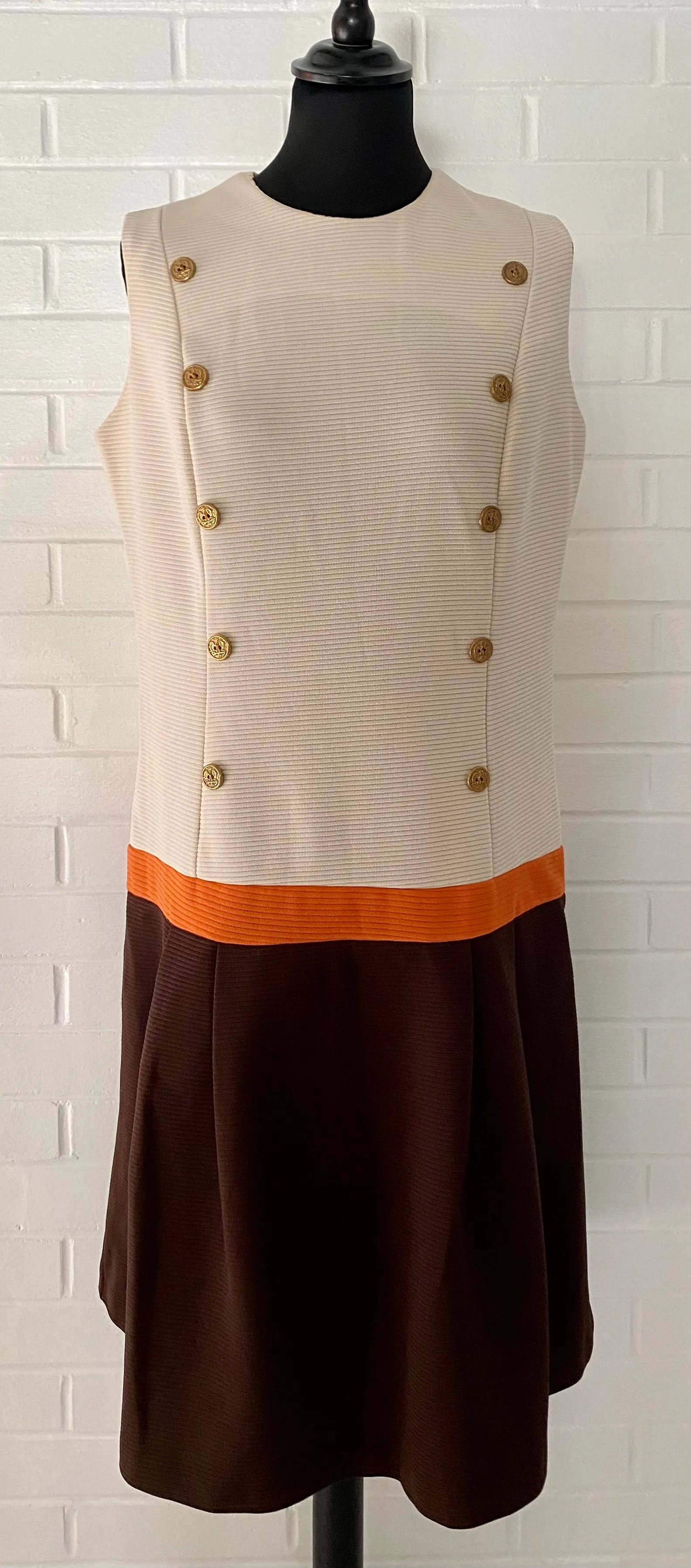 1960s Color Block Sleeveless Dress