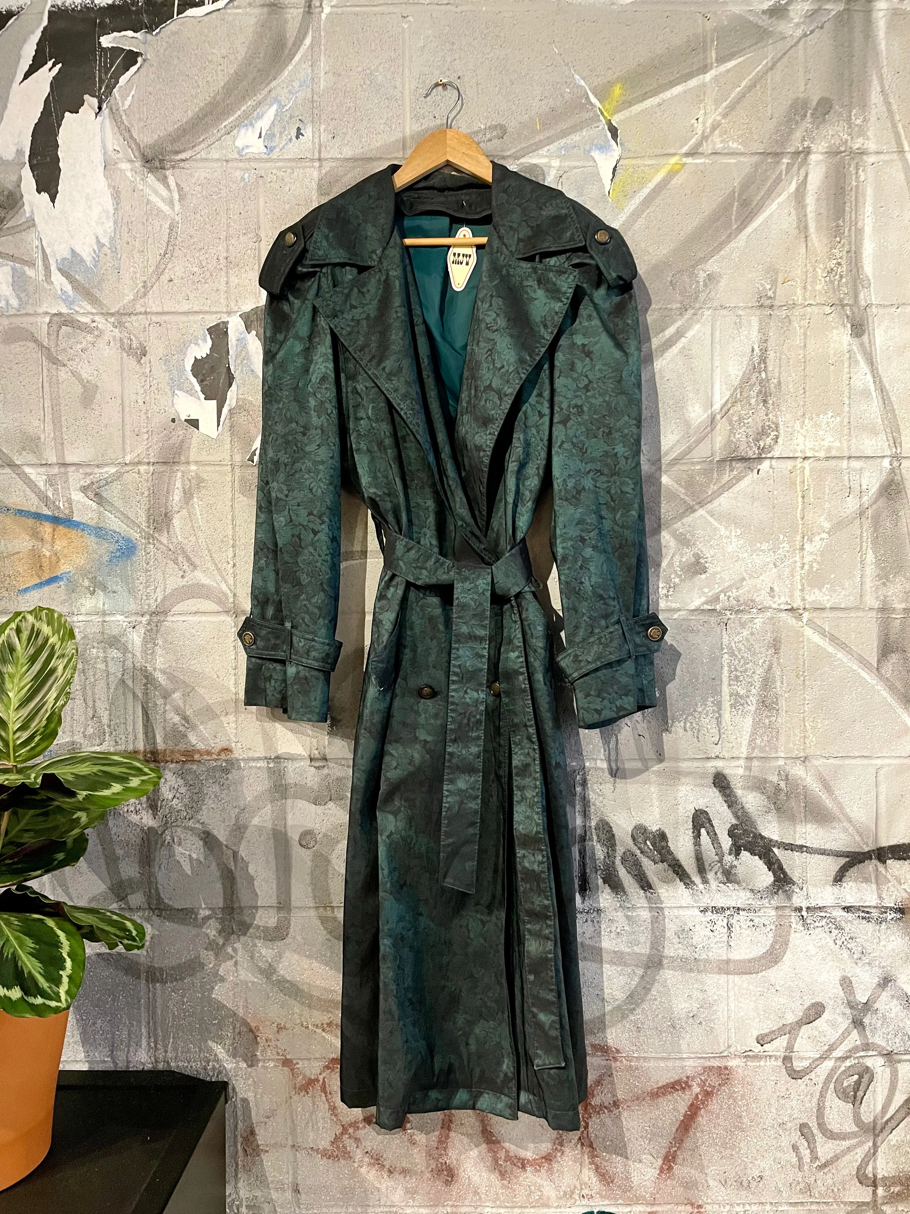 1980s London Fog Floral Trench Coat