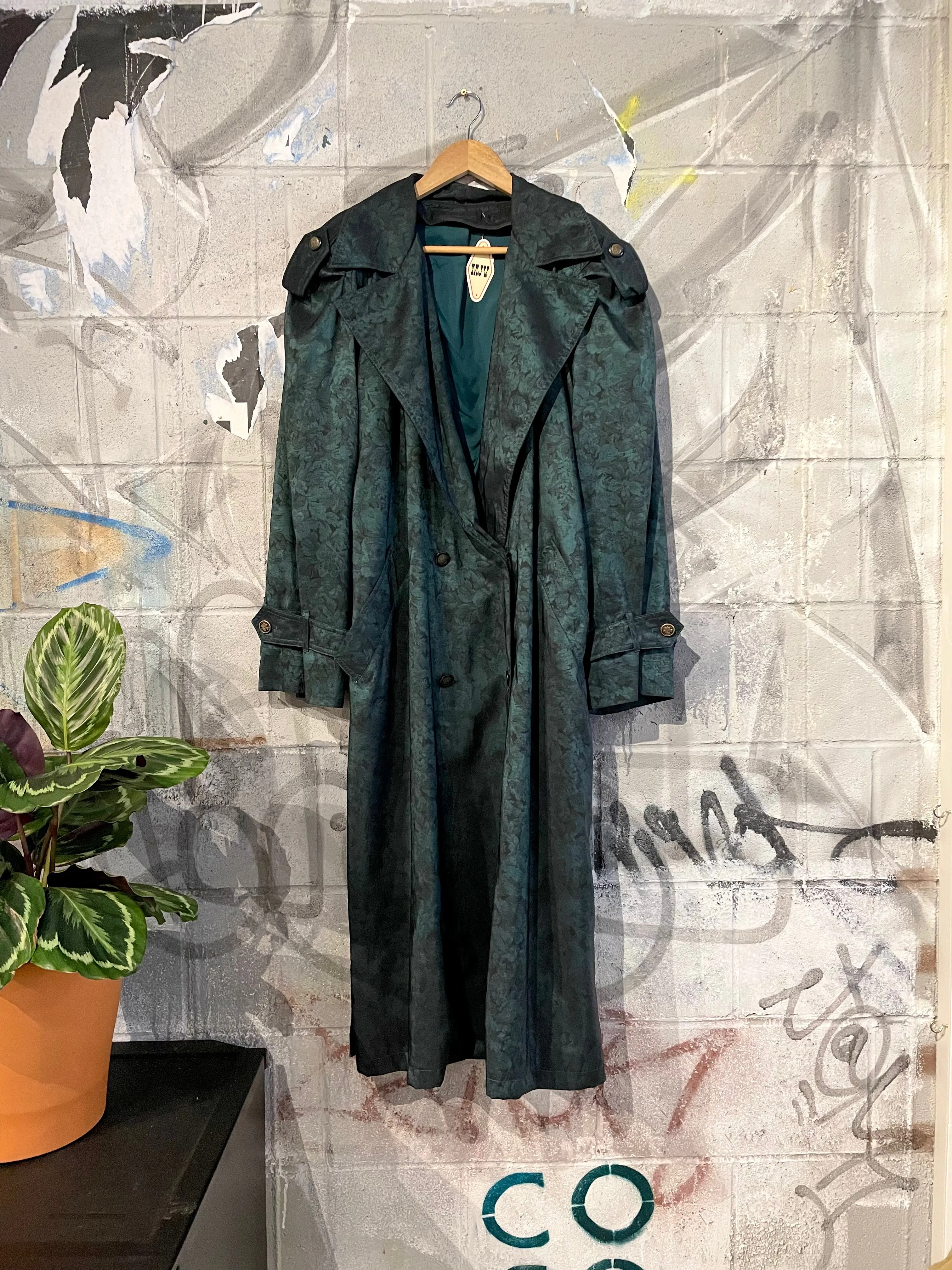 1980s London Fog Floral Trench Coat