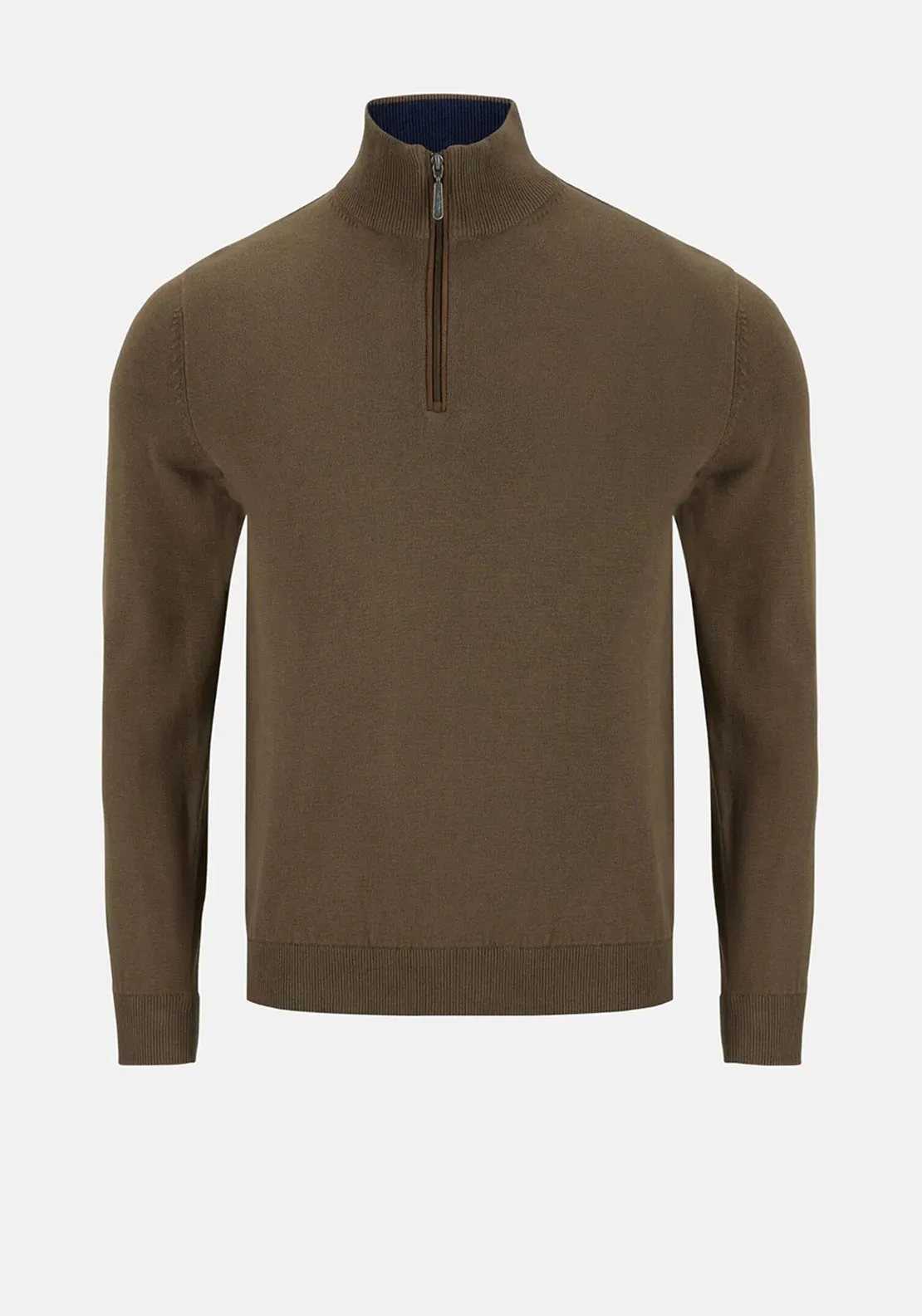 6th Sense Harry Quarter Zip Sweater, Morel