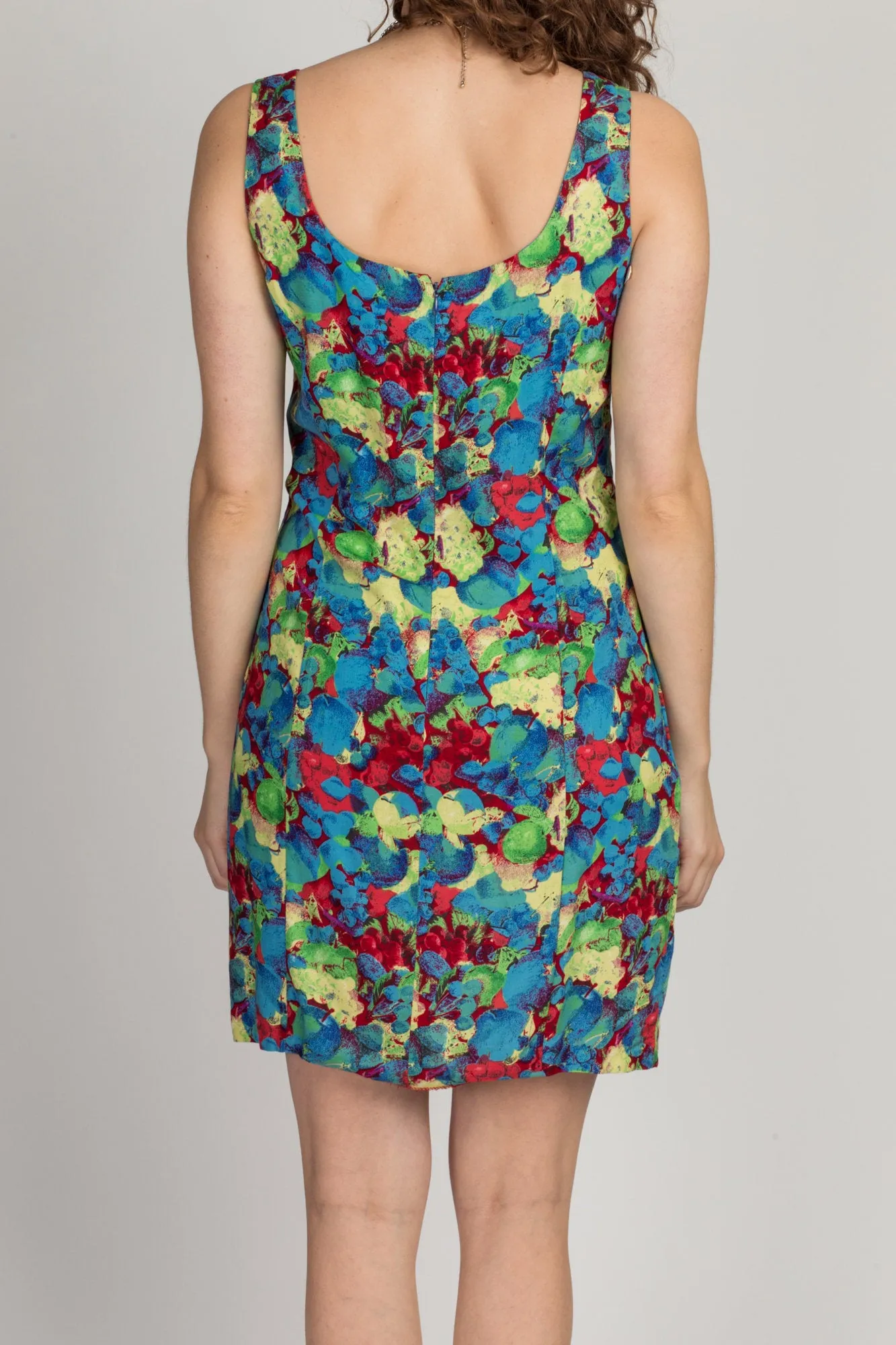 80s Floral Mini Sheath Dress - Medium