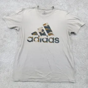 adidas Women T Shirt Light Beige M Short Sleeve The Go To Performance Climalite