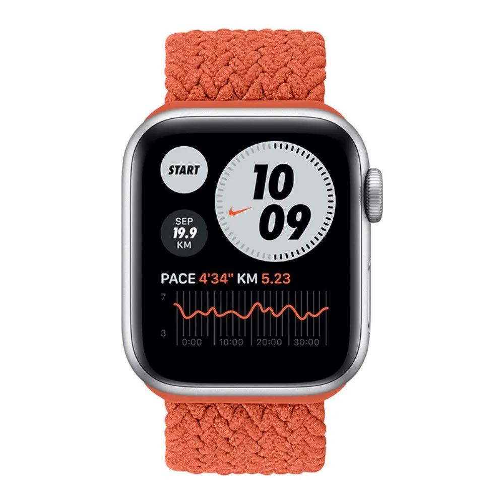 Apple Watch (45mm) elastic watch strap - Orange Red / Size: L