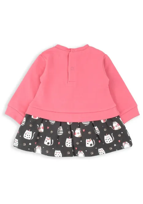 BABYBOL<BR>
Baby Girl Meow Sweater<BR>
Fuchsia<BR>