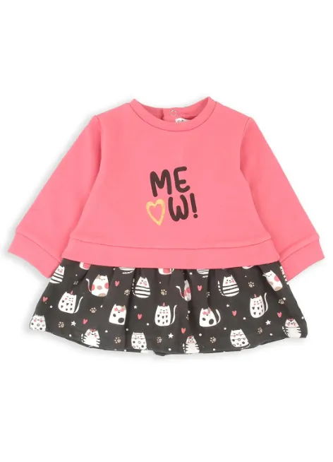 BABYBOL<BR>
Baby Girl Meow Sweater<BR>
Fuchsia<BR>