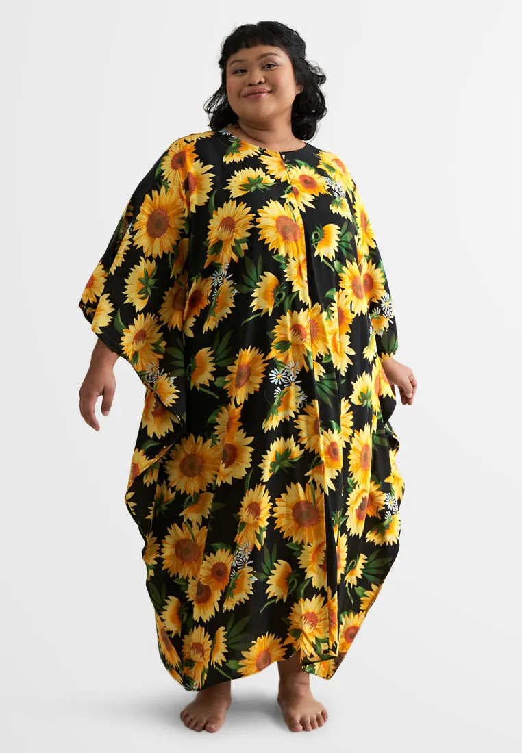 Bathia Cotton Rayon Lounge Caftan Dress