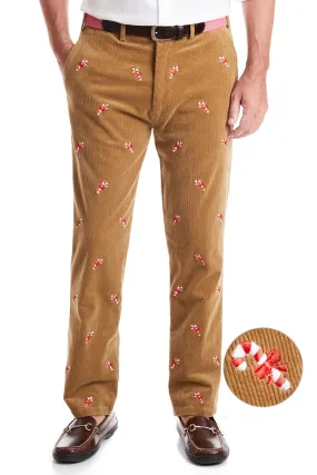 Beachcomber Corduroy Pant Khaki with Candy Cane