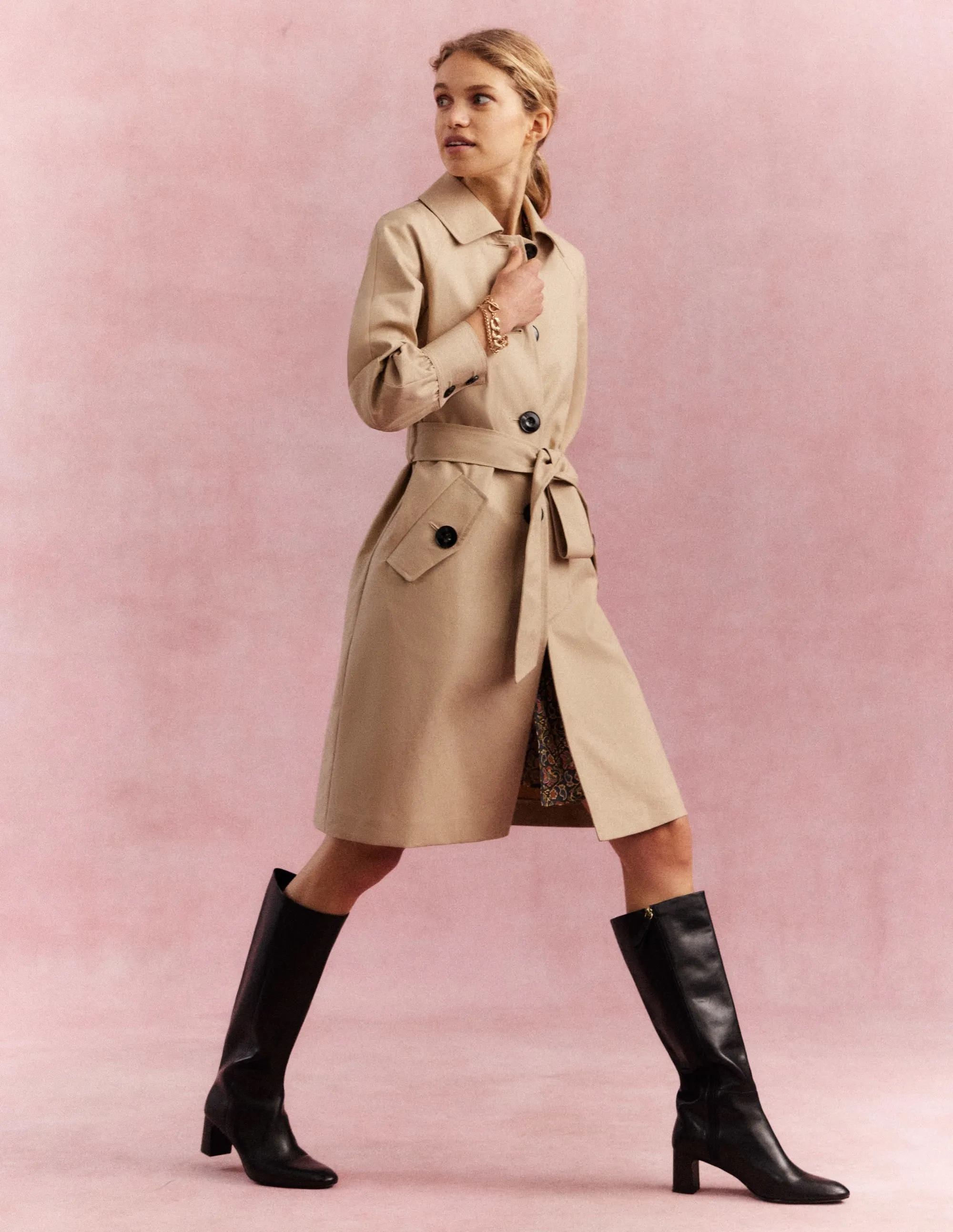 Belted Trench Coat-Rope