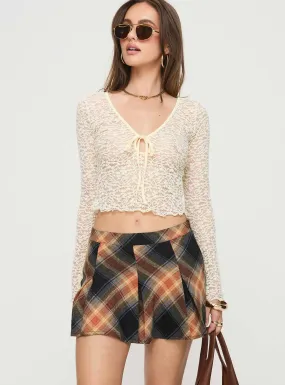 Better Not Bias Cut Pleated Mini Skirt Multi