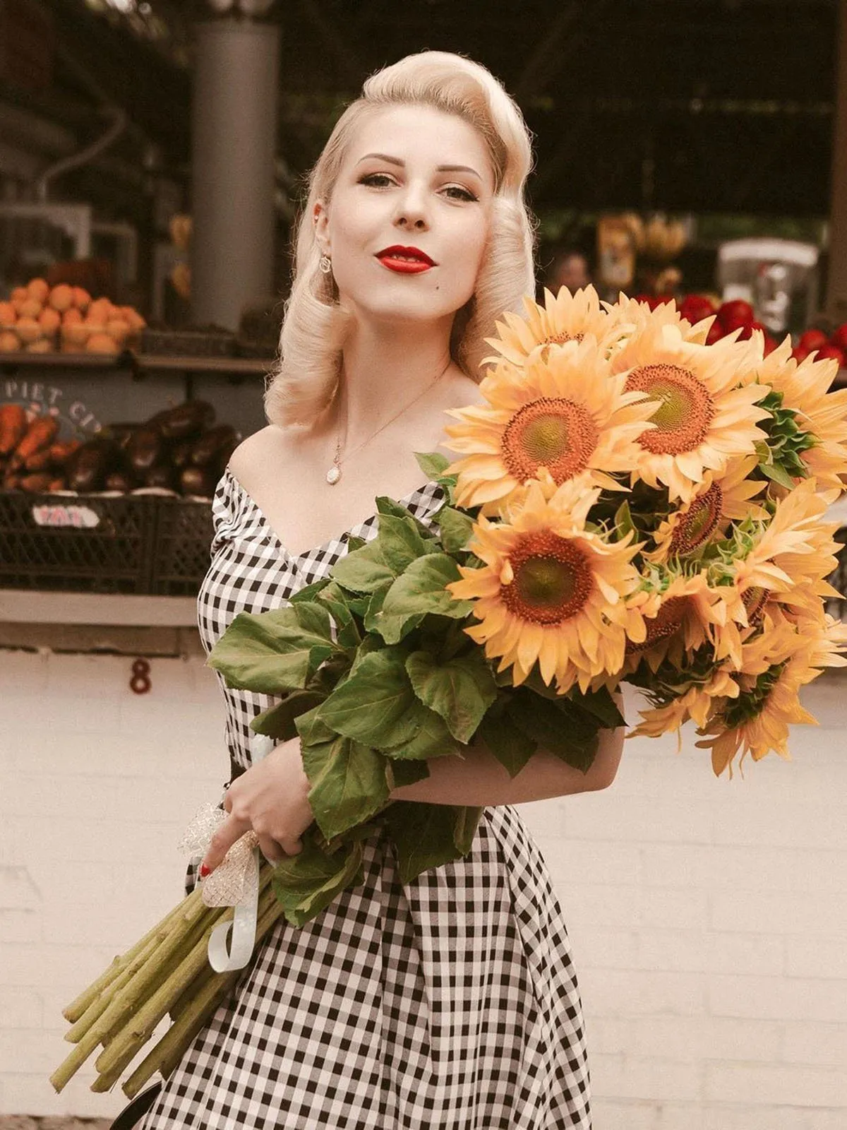 Black 1950s Plaid Swing Dress