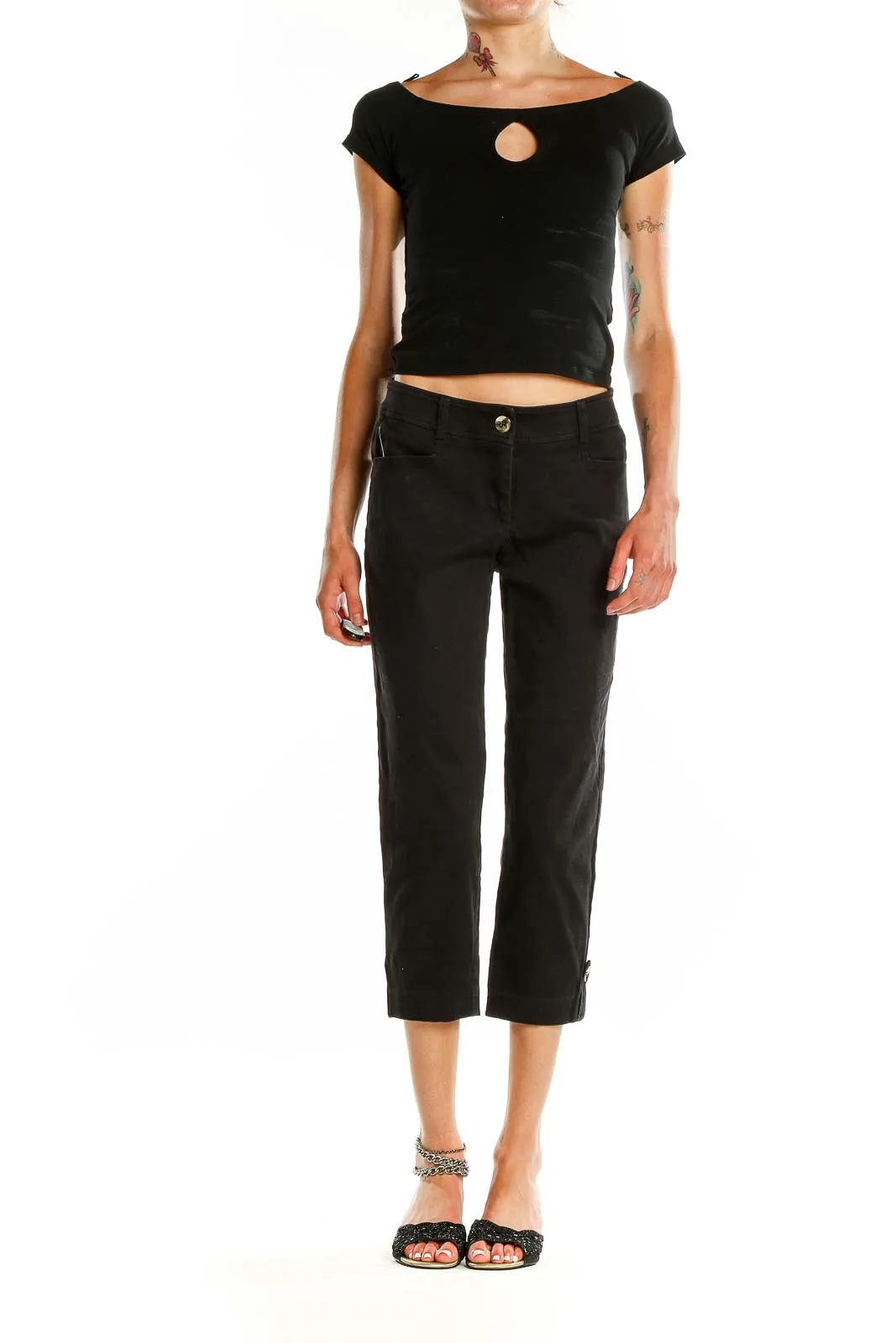 Black Cropped Dress Pants