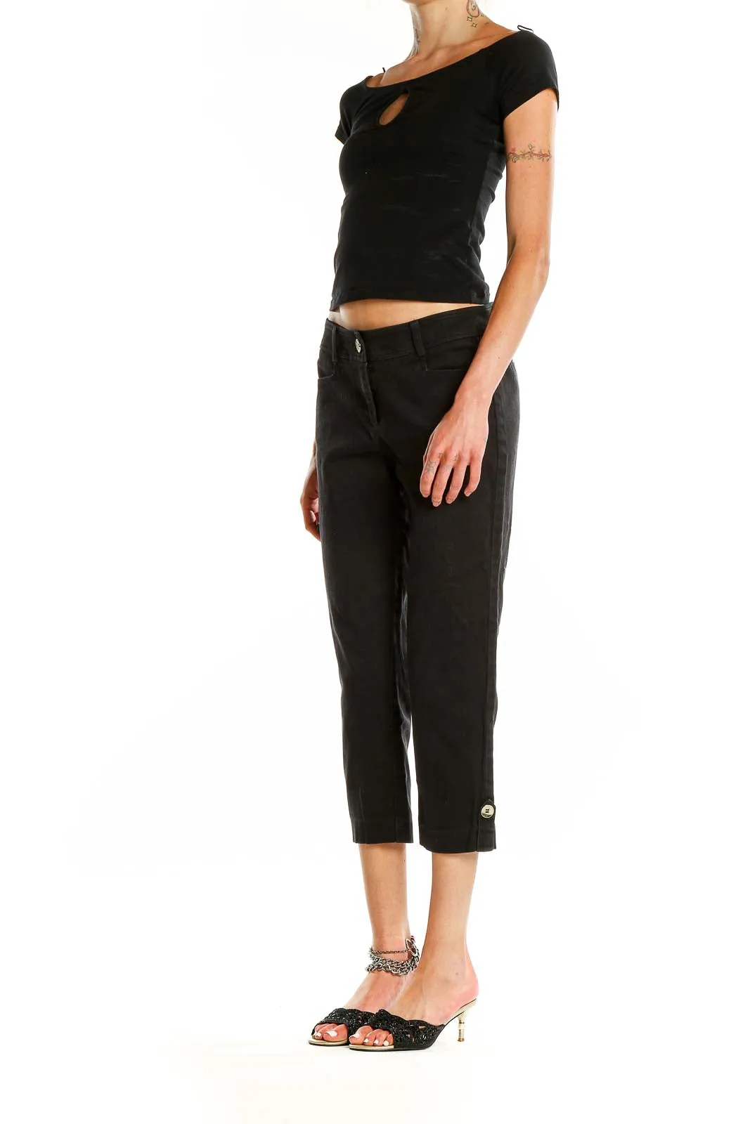 Black Cropped Dress Pants