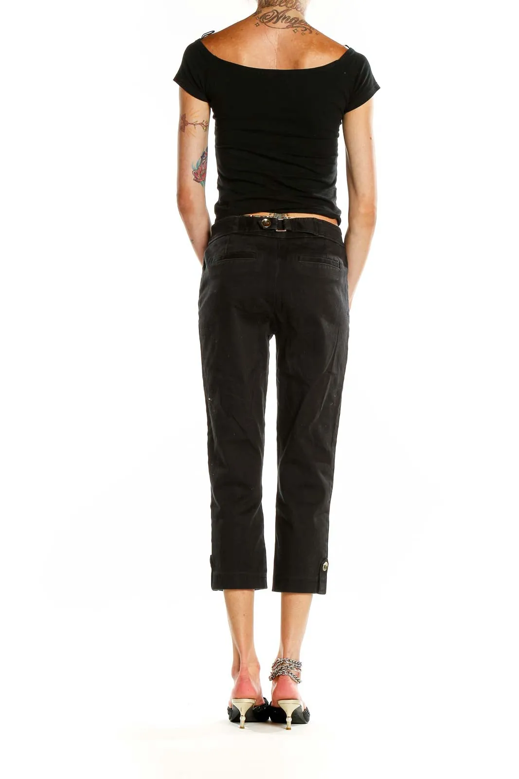 Black Cropped Dress Pants