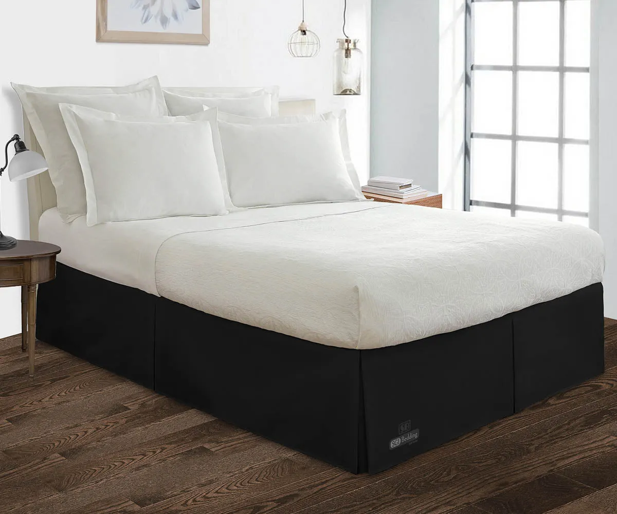 BLACK PLEATED BED SKIRT