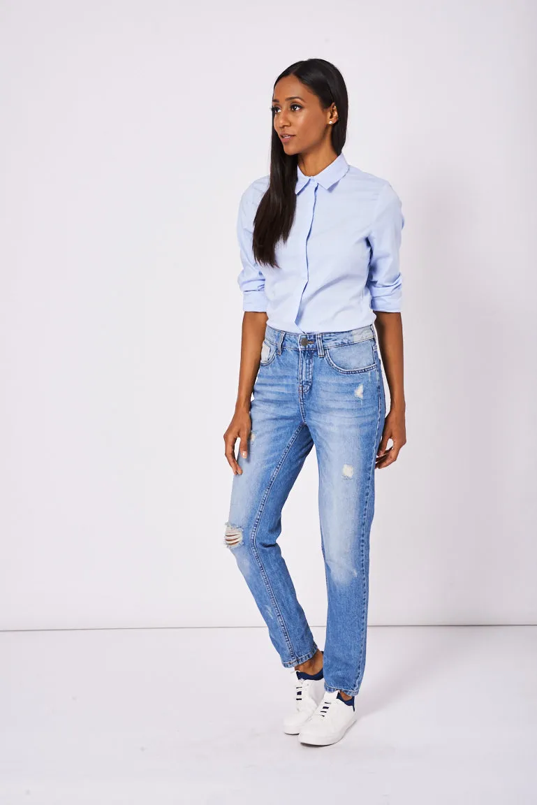 Boyfriend Style Jeans With Rips