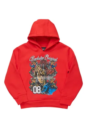 Boys Jaylen Red Graphic Hoodie