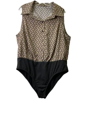 Brown & Tan Bodysuit By Shein, Size: 3x