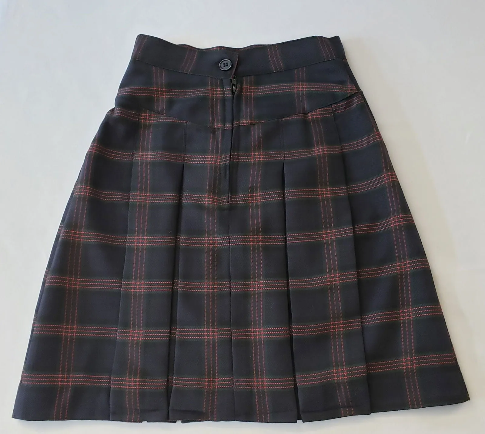 BYA Girls Yoke Box Pleated Skirt Plaid #180