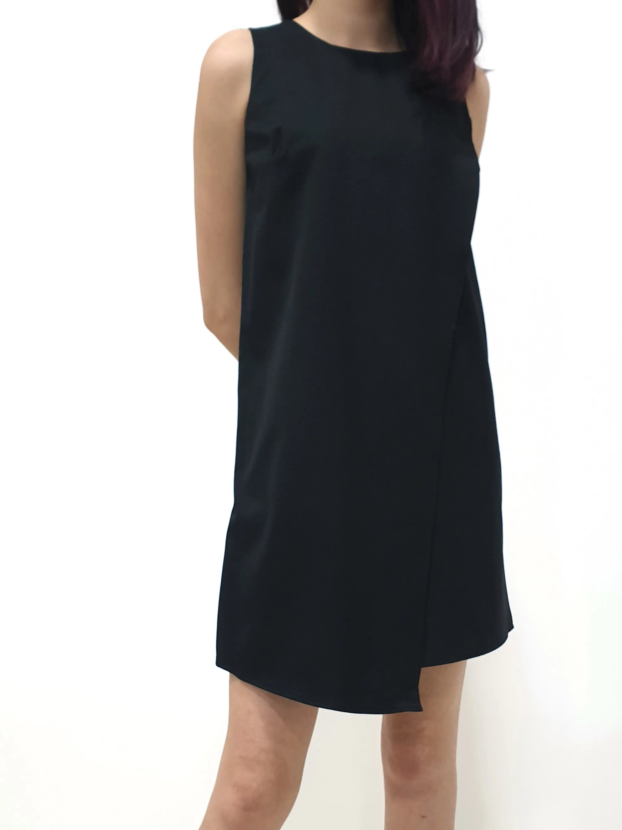 Cassie Flap Shift Dress - Black (Non-returnable)