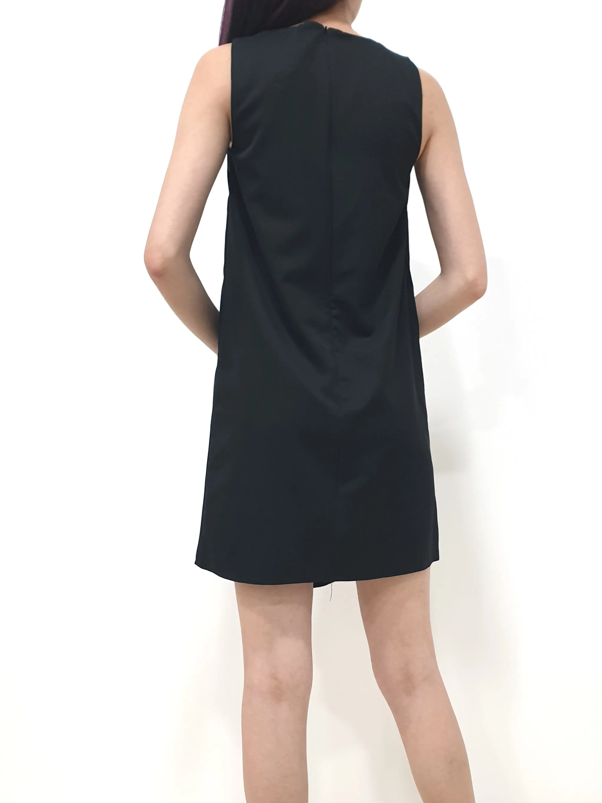 Cassie Flap Shift Dress - Black (Non-returnable)