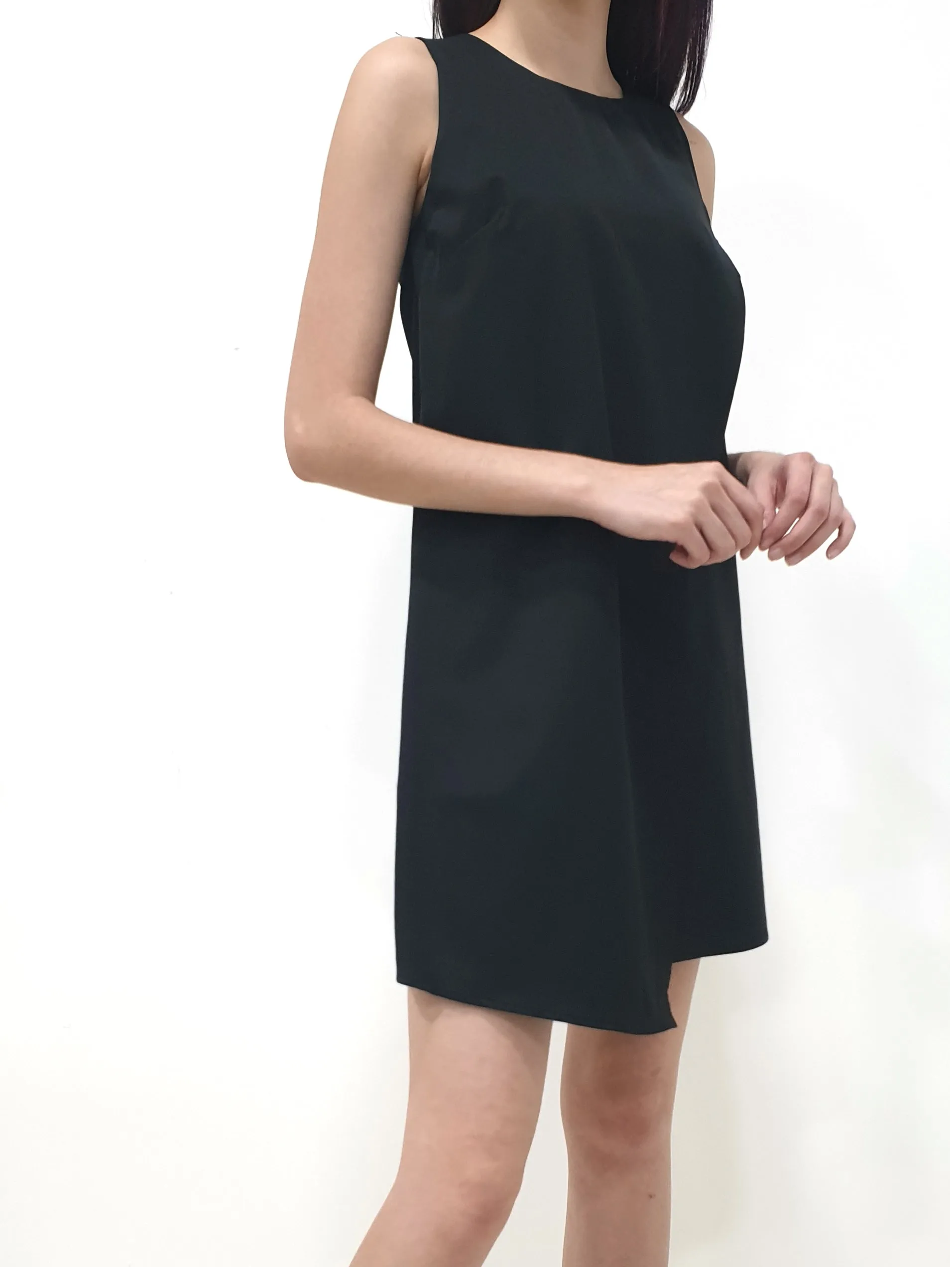 Cassie Flap Shift Dress - Black (Non-returnable)