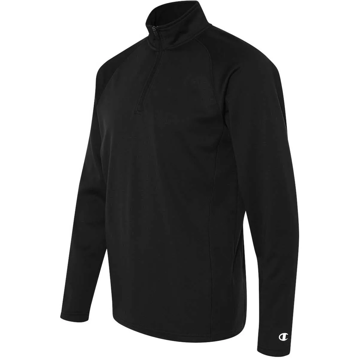 Champion Men's Black/Black Performance 5.4-Ounce Colorblock Quarter-Zip Jacket