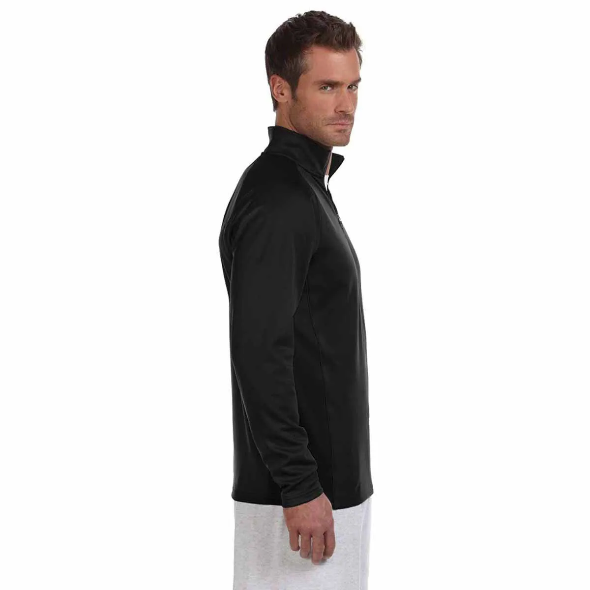 Champion Men's Black/Black Performance 5.4-Ounce Colorblock Quarter-Zip Jacket