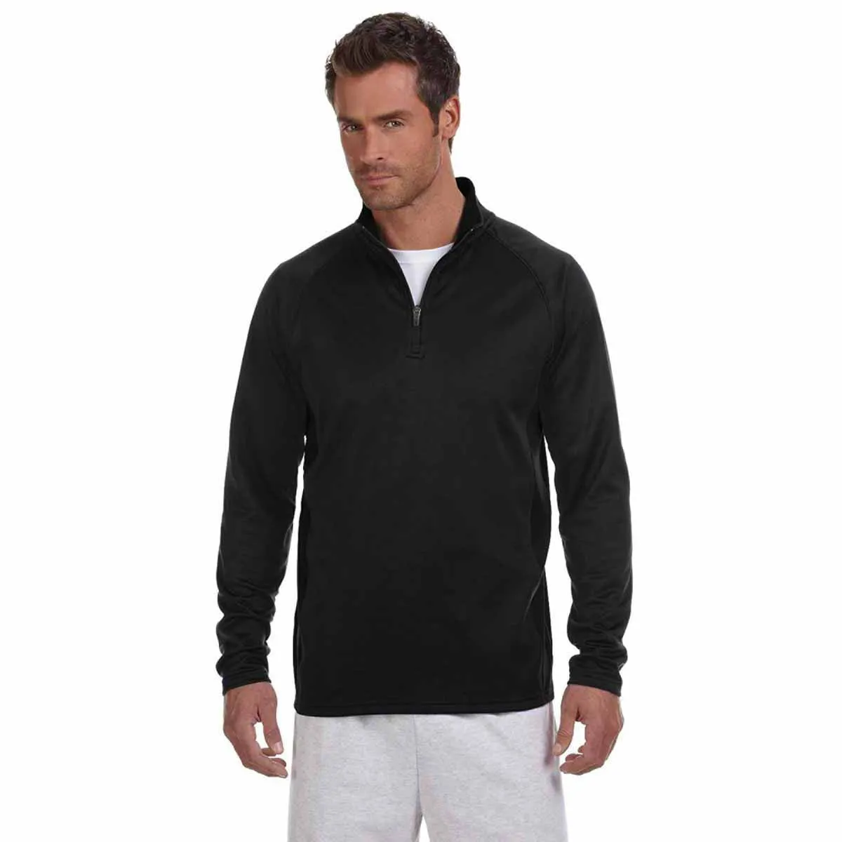 Champion Men's Black/Black Performance 5.4-Ounce Colorblock Quarter-Zip Jacket