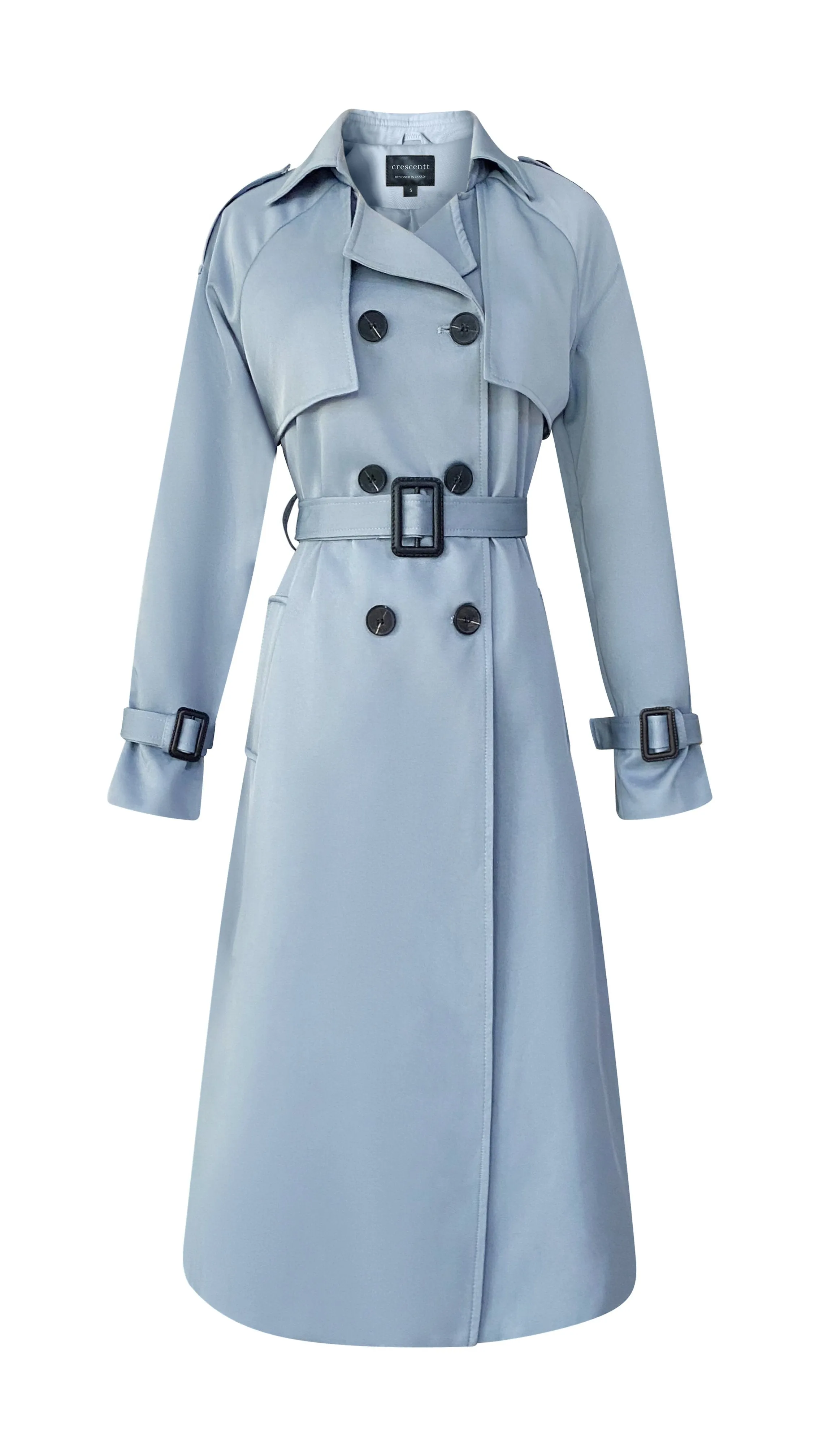 Classic Luxury Trench Coat - Pacific Blue