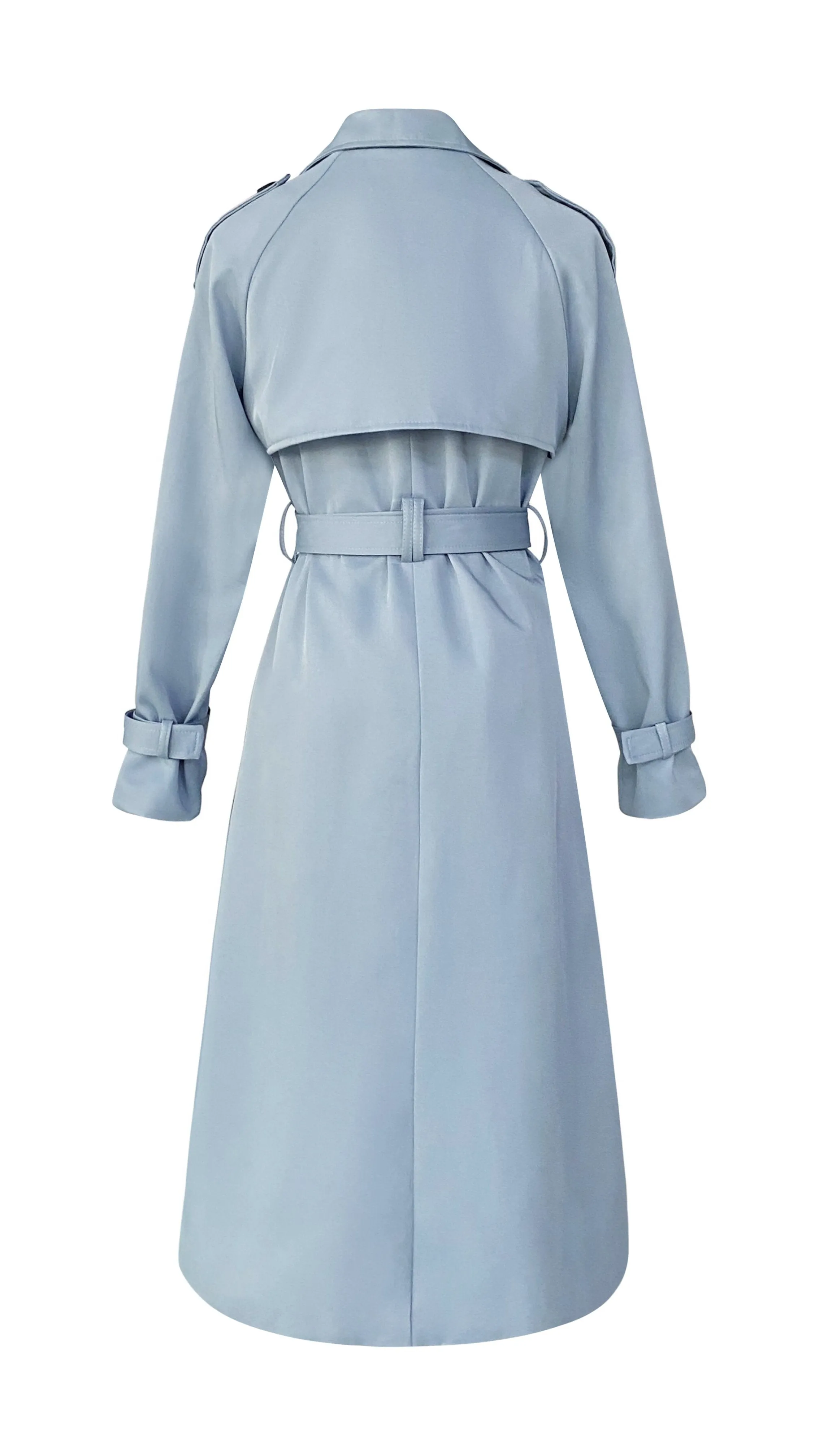 Classic Luxury Trench Coat - Pacific Blue