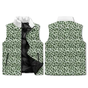 Clovers Unisex Lightweight Stand Collar Zip Up Puffer Vest