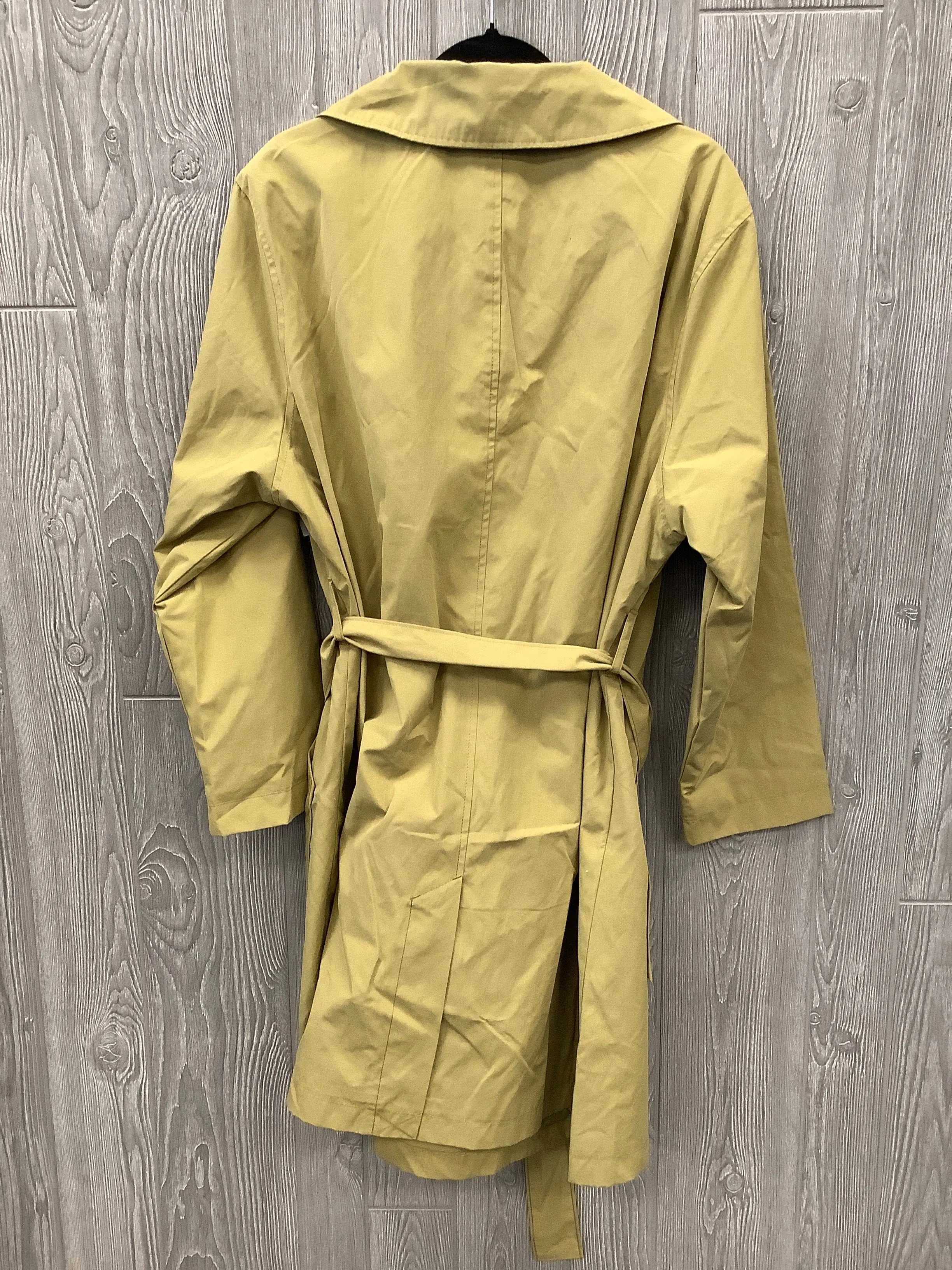 Coat Trench Coat By Ava & Viv In Green, Size: 1x