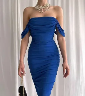 Cocktail dress for wedding guest, blue prom dress, formal dress for woman     fg637