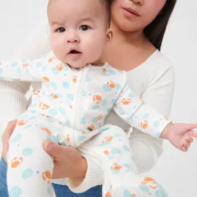 Crab & Shell Clever Zip Baby Pajamas