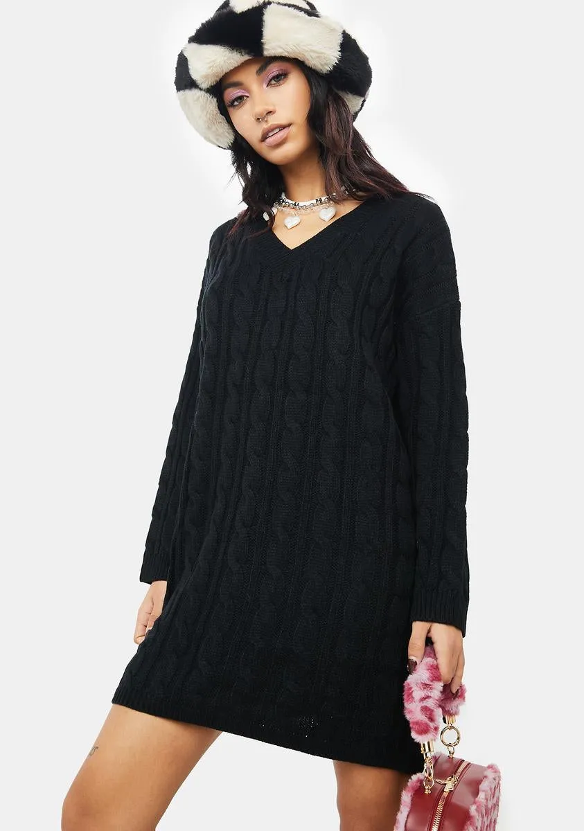 Dark Cuddle Weather Sweater Dress