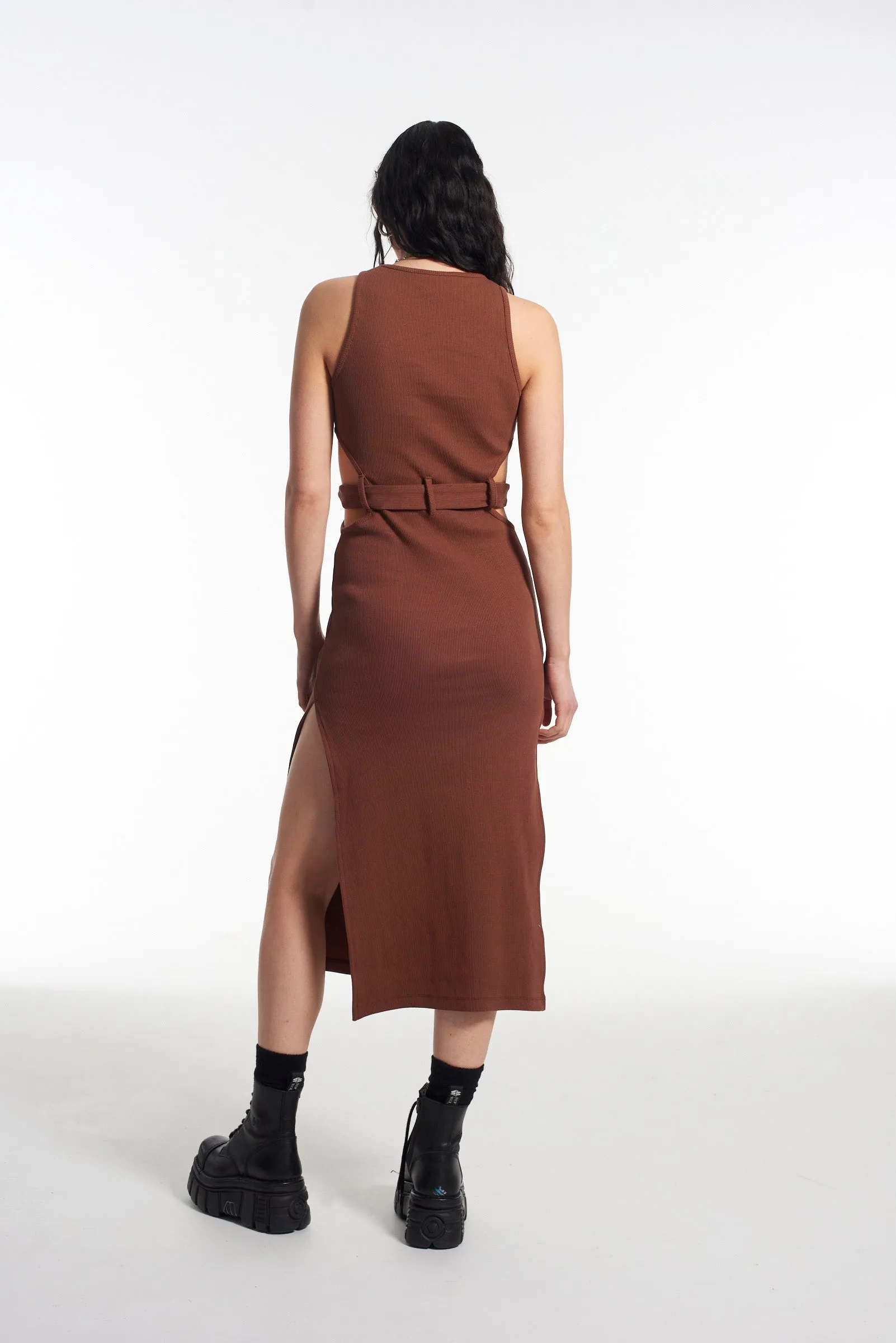 Darkside Vest Dress Brown