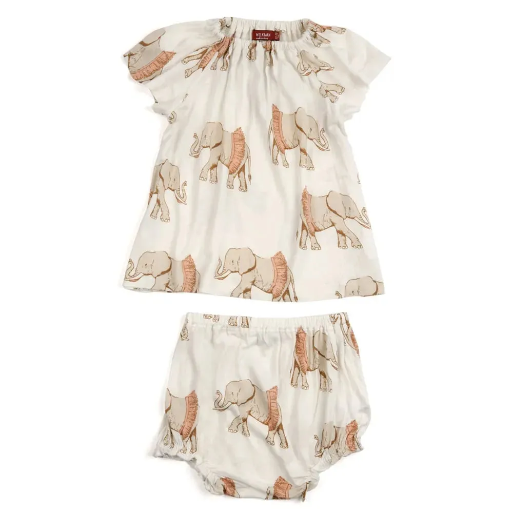 Elephant Bamboo Dress & Bloomer Set