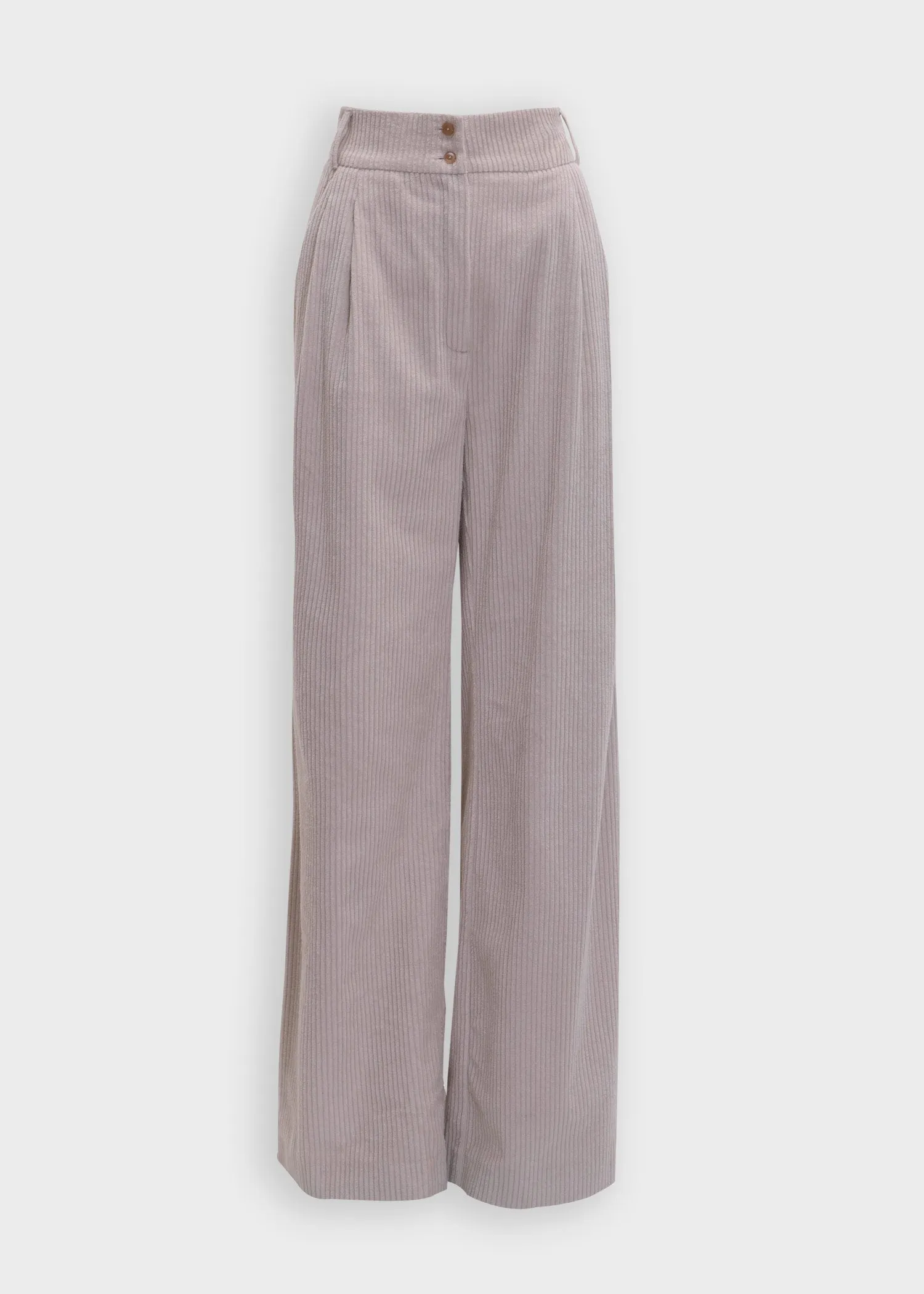 ELISE Corduroy Highwaist Trousers - Natural White