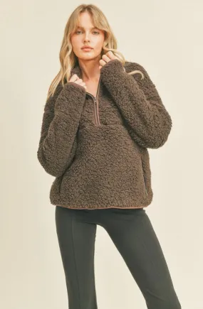 Espresso Teddy Fleece Pullover