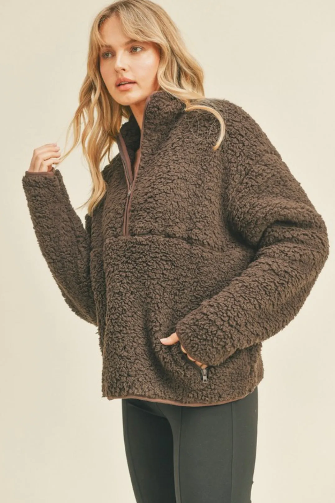 Espresso Teddy Fleece Pullover