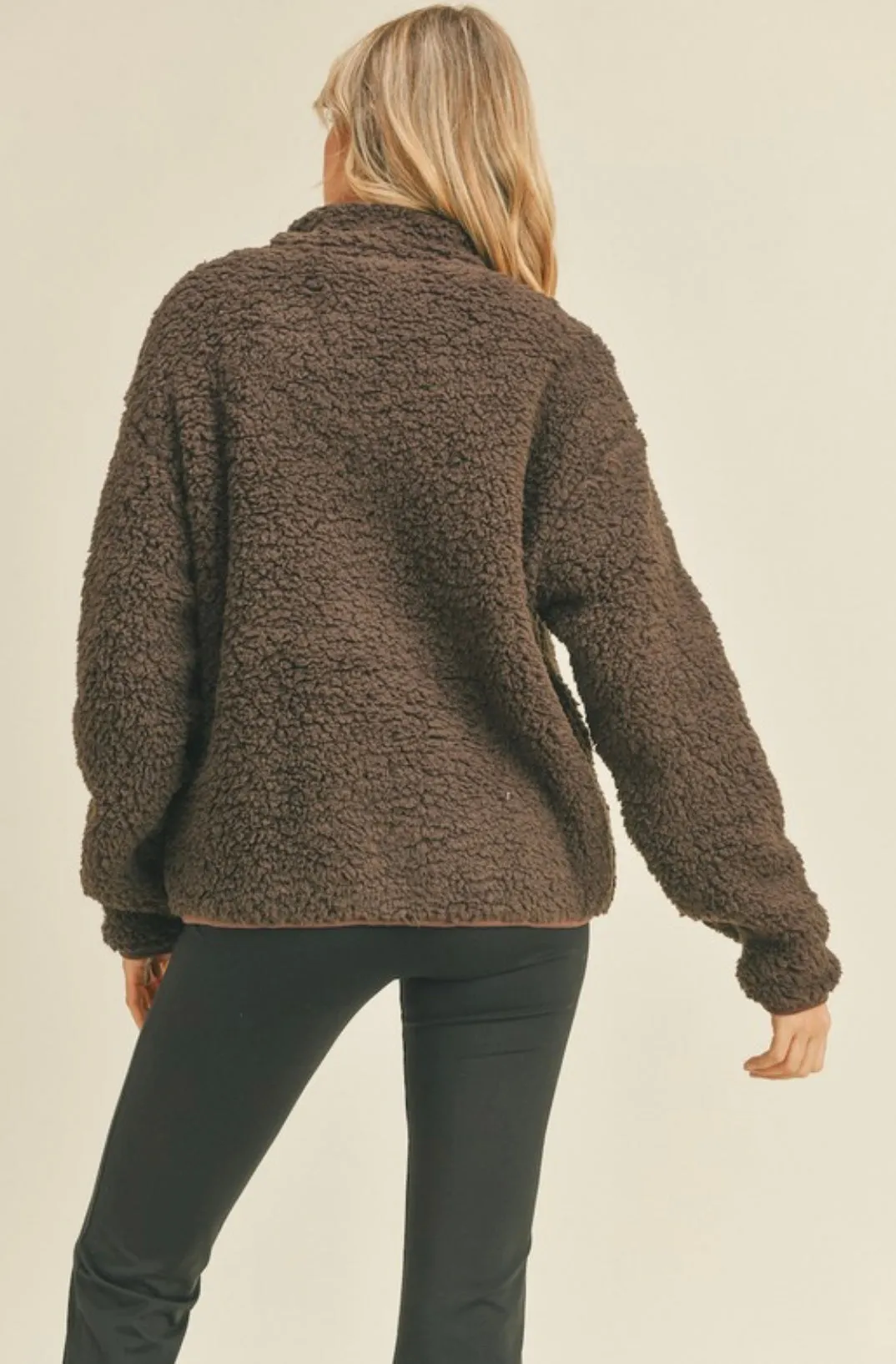 Espresso Teddy Fleece Pullover