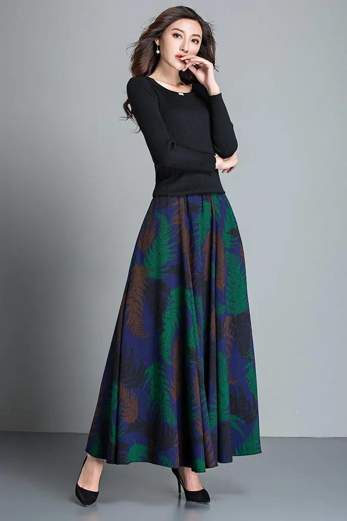 Floral midlife pleated skirt for women S011