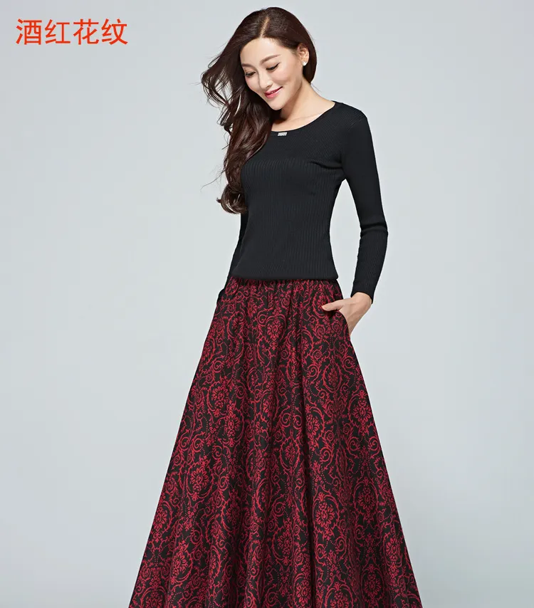 Floral midlife pleated skirt for women S011