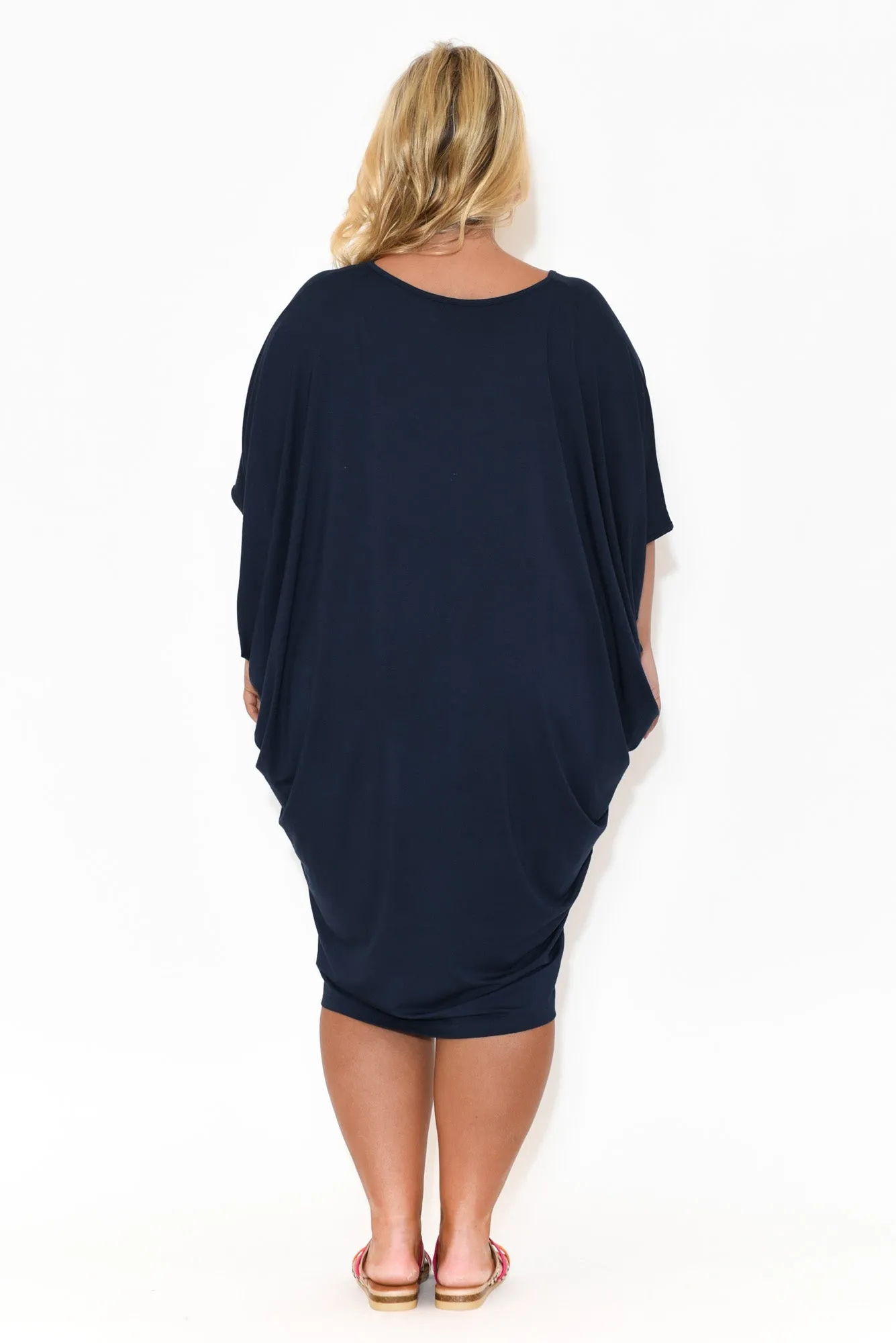 Freya Navy Bamboo Batwing Dress