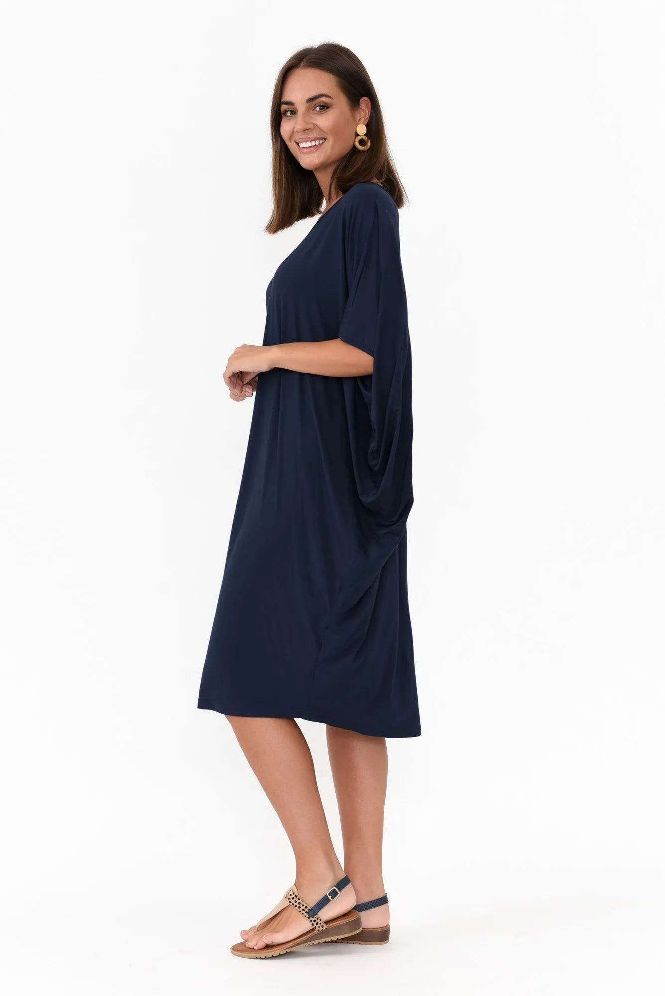 Freya Navy Bamboo Batwing Dress