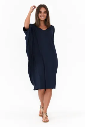 Freya Navy Bamboo Batwing Dress