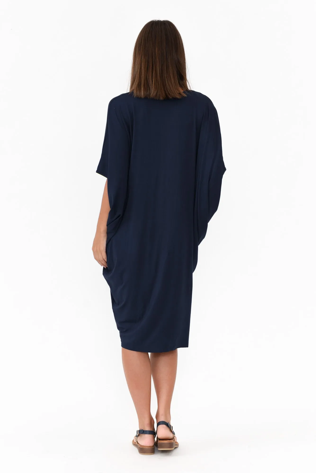 Freya Navy Bamboo Batwing Dress