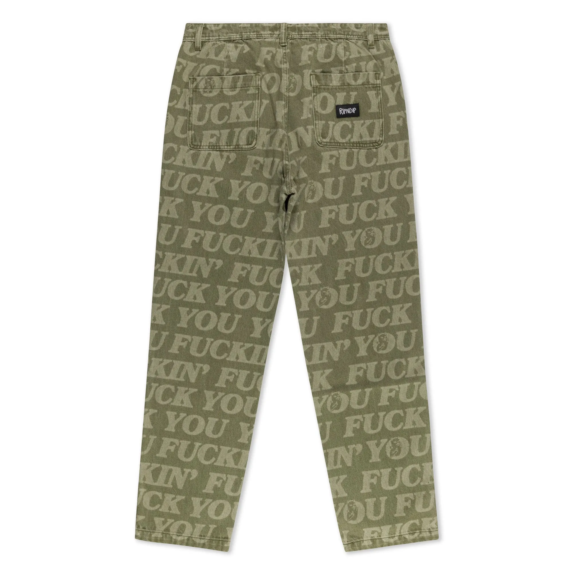 F.U.F.F. Washed Denim Pants (Light Olive Denim)